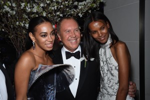 NEW YORK, NY - MAY 04: Solange Knowles, Michael Kors and Liya Kebede attend Michael Kors and iTunes After Party at The Mark Hotel on May 4, 2015 in New York City.  (Photo by Dimitrios Kambouris/Getty Images for Michael Kors)