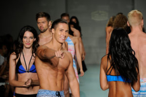 MIAMI BEACH, FL - JULY 14: Models walk the runway at Just Bones Boardwear Runway Show during Art Hearts Fashion Miami Swim Week Presented by AIDS Healthcare Foundation at Collins Park on July 14, 2016 in Miami Beach, Florida. (Photo by Arun Nevader/Getty Images for Art Hearts Fashion )