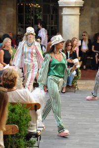 LOS ANGELES, CA - OCTOBER 26:  Models, wearing MORGAN LANE, at the CFDA/Vogue Fashion Fund Show and Tea presented by kate spade new york at Chateau Marmont on October 26, 2016 in Los Angeles, California.  (Photo by Donato Sardella/Getty Images for CFDA/Vogue )