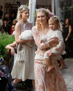LOS ANGELES, CA - OCTOBER 26:  Models, wearing BROCK COLLECTION, at the CFDA/Vogue Fashion Fund Show and Tea presented by kate spade new york at Chateau Marmont on October 26, 2016 in Los Angeles, California.  (Photo by Randy Shropshire/Getty Images for CFDA/Vogue)